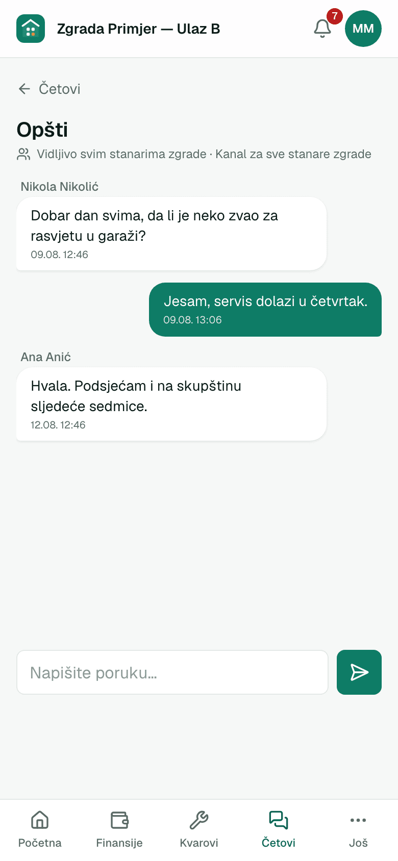 Čet stanara na telefonu